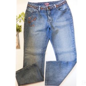 Faded Glory Copper Embellished Jeans Size 14